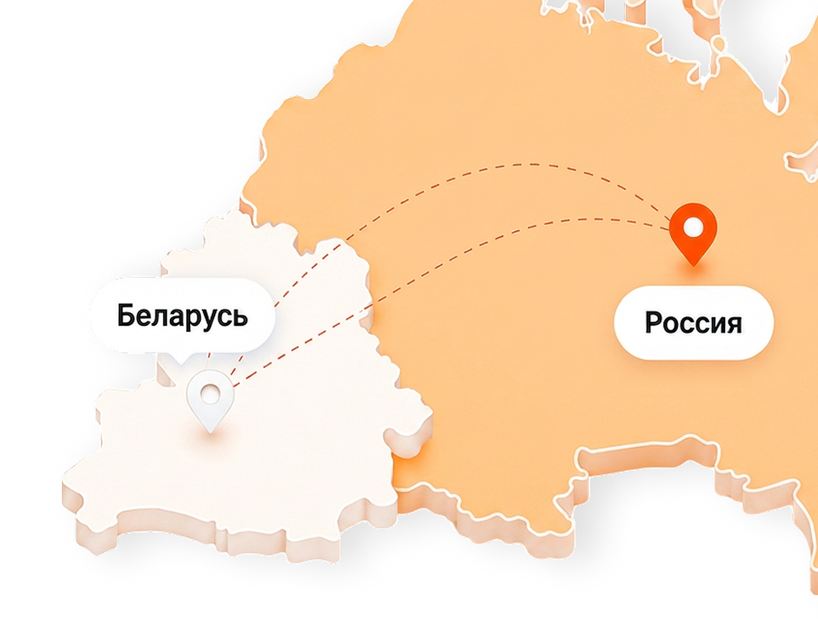 Карта Беларуси и России